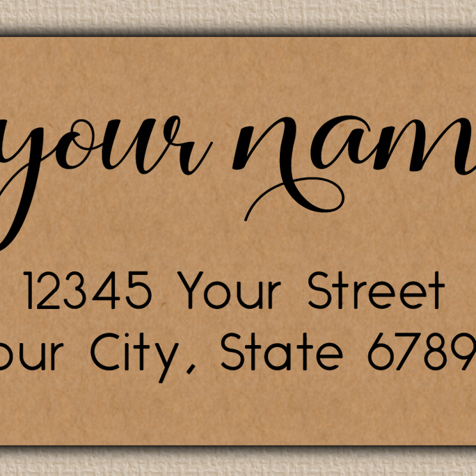 Brown Modern Feminine Script Return Address Labels