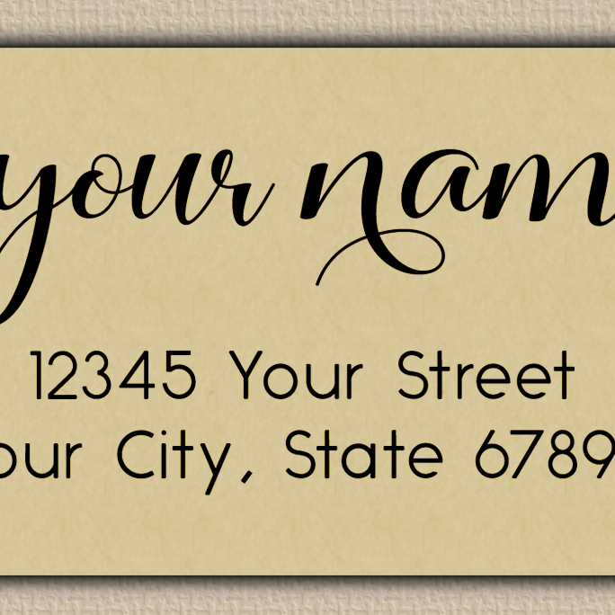 Ecru Modern Feminine Script Return Address Labels