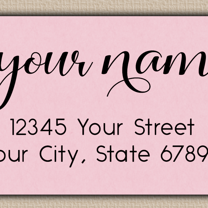 Pink Modern Feminine Script Return Address Labels