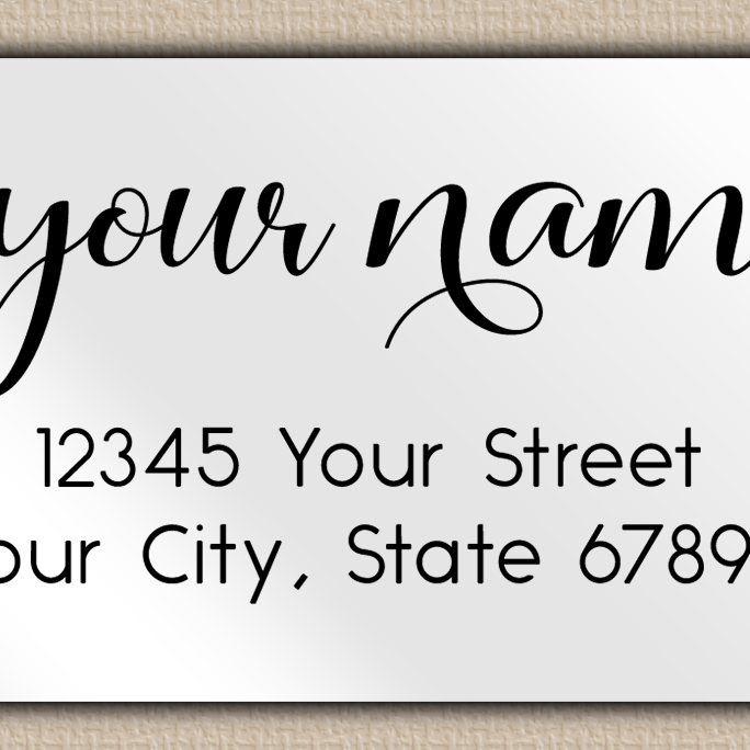 White Glossy Modern Feminine Script Return Address Labels
