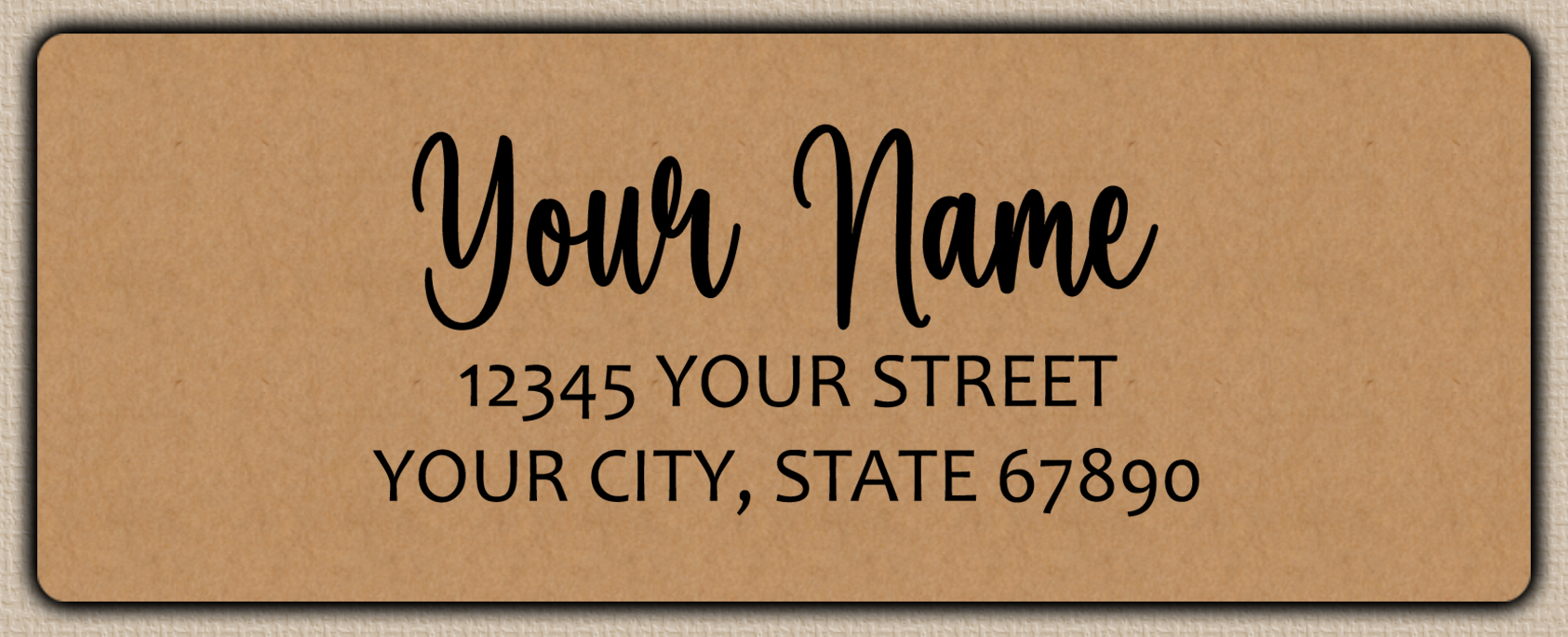 Brown Charming Bouncy Script ReturnAddress Labels