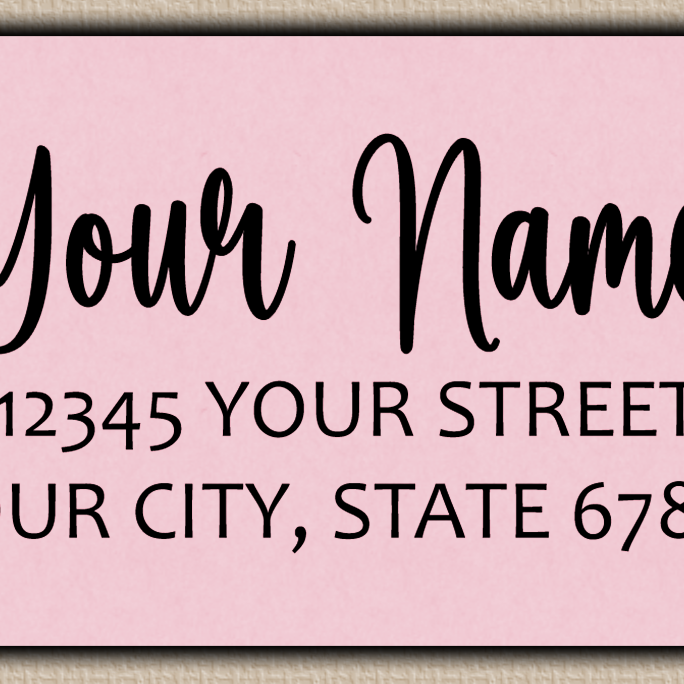 Pink Charming Bouncy Script ReturnAddress Labels