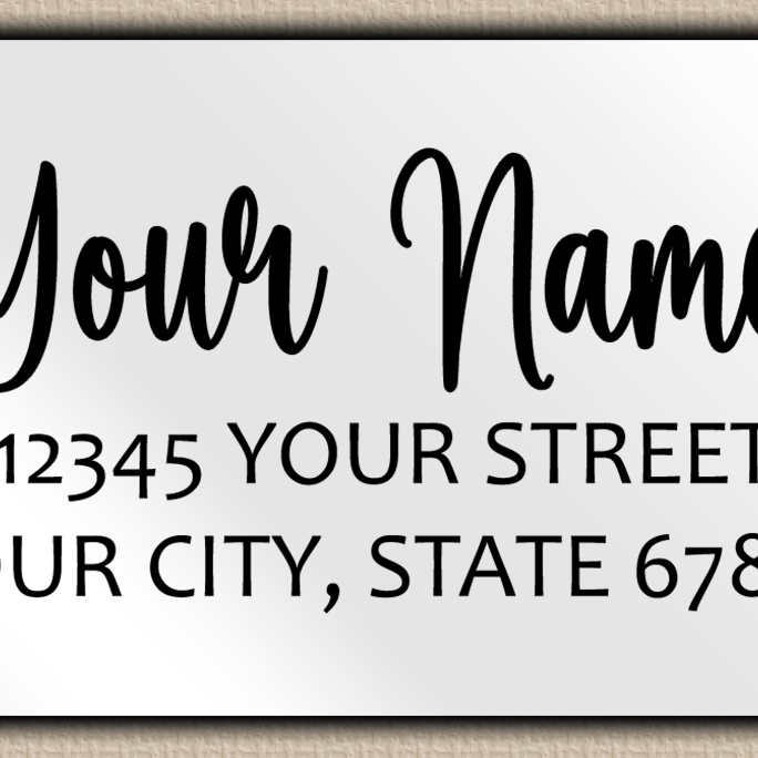 White Glossy Charming Bouncy Script ReturnAddress Labels