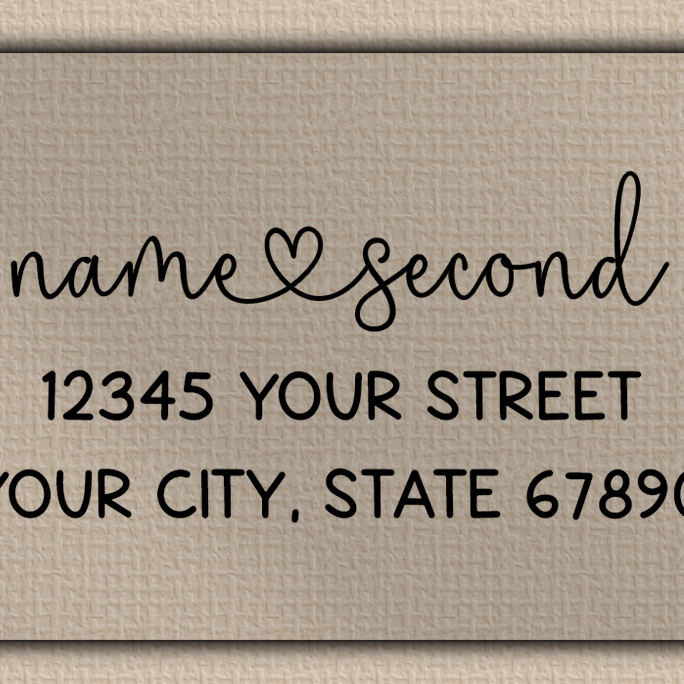 Clear Matt Flowing Script With Heart Accent Return Address Labels