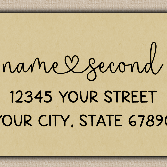 Ecru Flowing Script With Heart Accent Return Address Labels