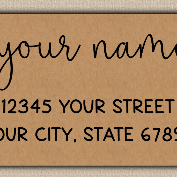 Brown Whimsical Monoline Script Return Address Labels