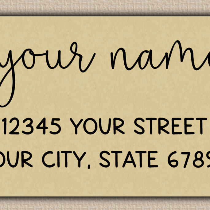 Ecru Whimsical Monoline Script Return Address Labels