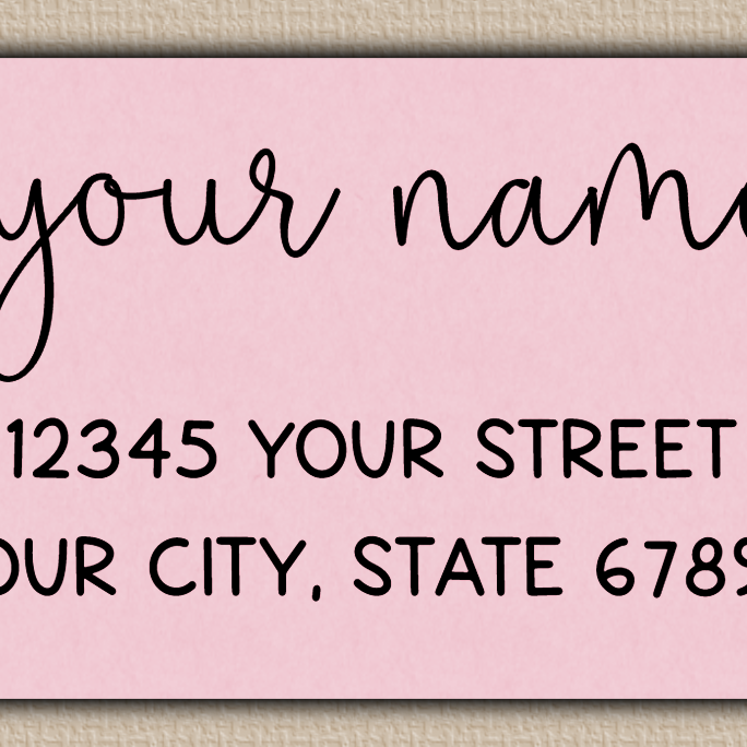 Pink Whimsical Monoline Script Return Address Labels