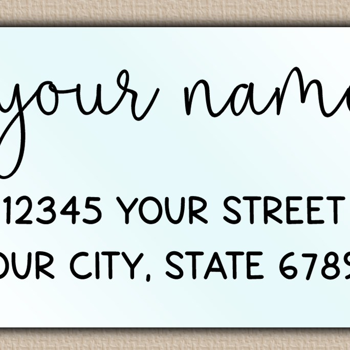 Waterproof Whimsical Monoline Script Return Address Labels
