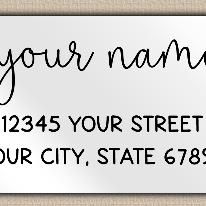 White Glossy Whimsical Monoline Script Return Address Labels