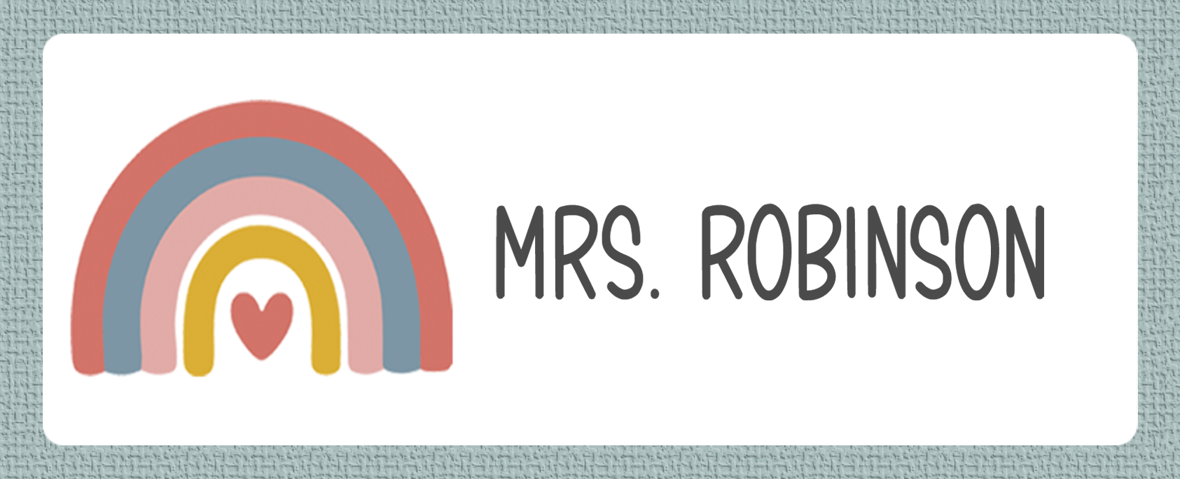 Colorful Boho Rainbow Name Stickers with just the Name