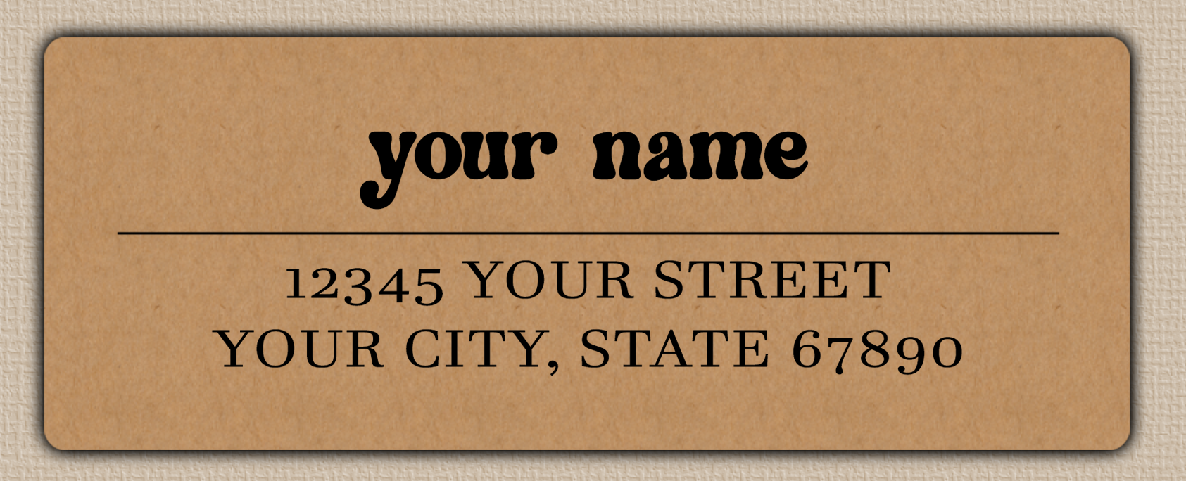 Brown Chunky Retro Return Address Labels