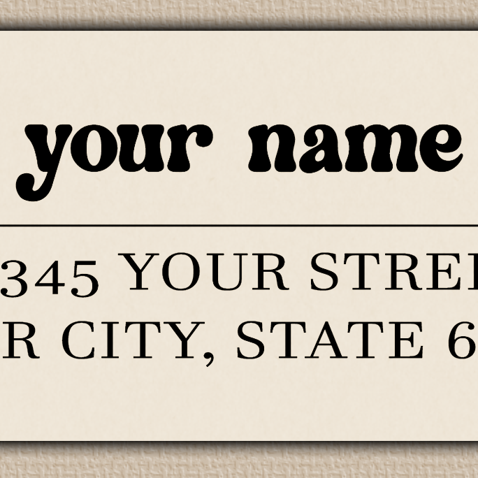 Ivory Chunky Retro Return Address Labels
