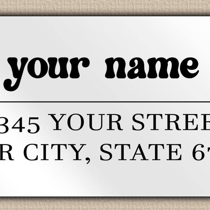 White Glossy Chunky Retro Return Address Labels
