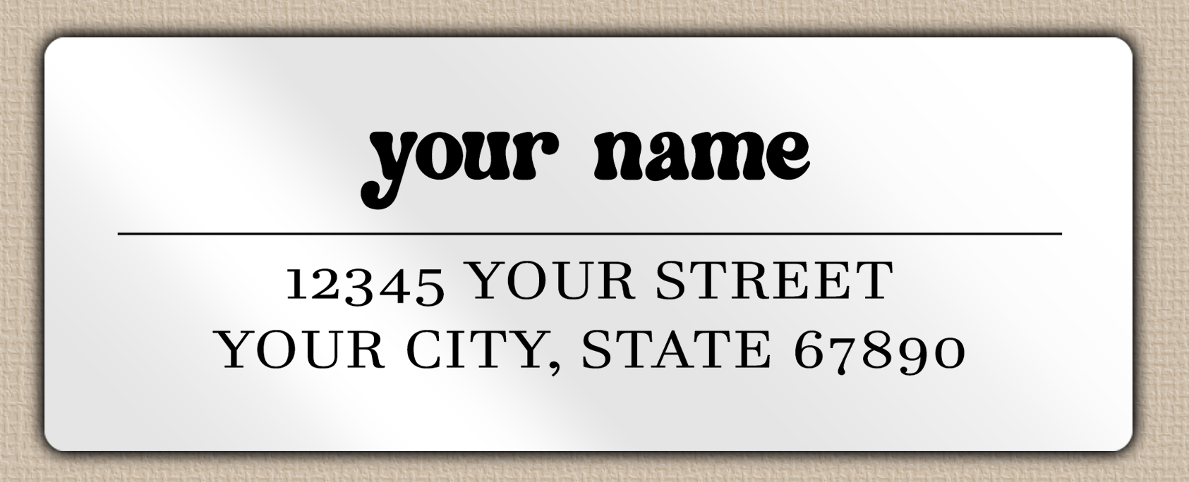 White Glossy Chunky Retro Return Address Labels