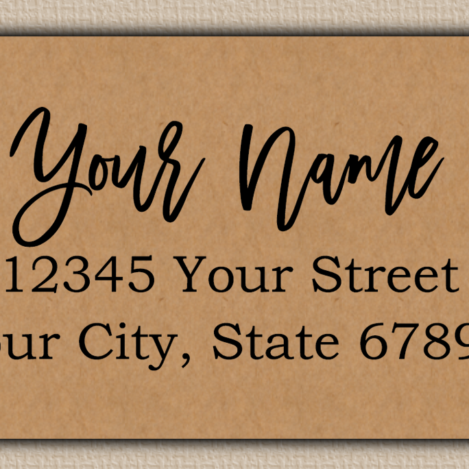 Brown Bouncy Modern Script Return Address Labels