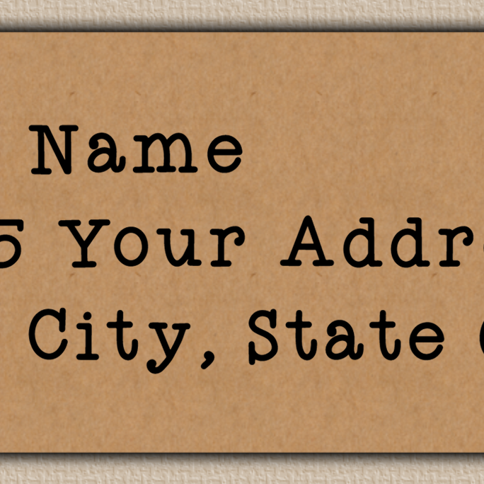 Brown Cute Rustic Typewriter Return Address Labels