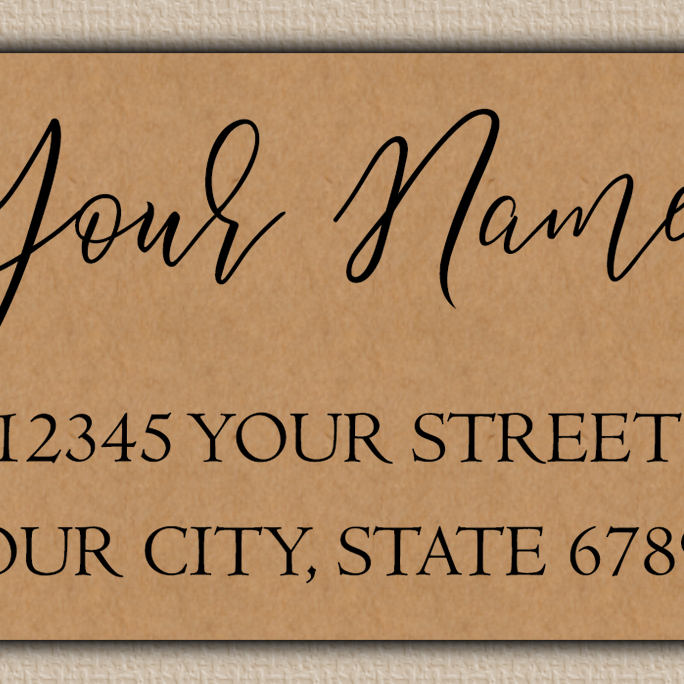 Brown Elegant Flowing Script Return Address Labels