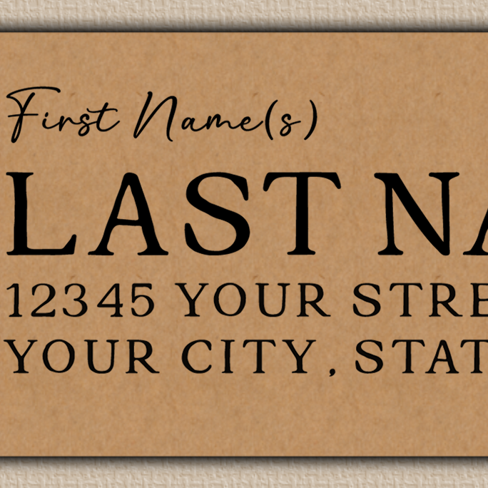 Brown Heart Flowers Bouquet Line Art Return Address Labels