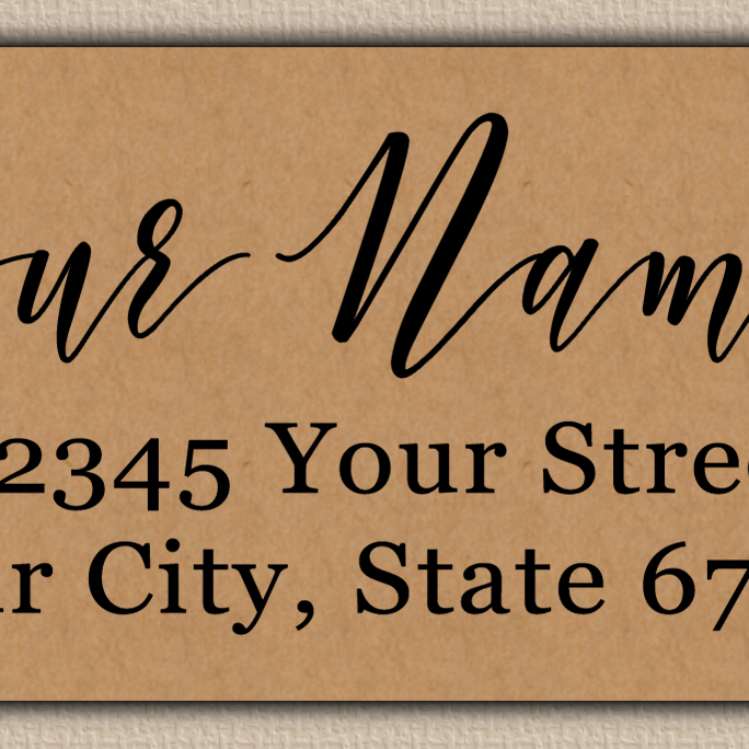 Brown Graceful Calligraphy Return Address Labels