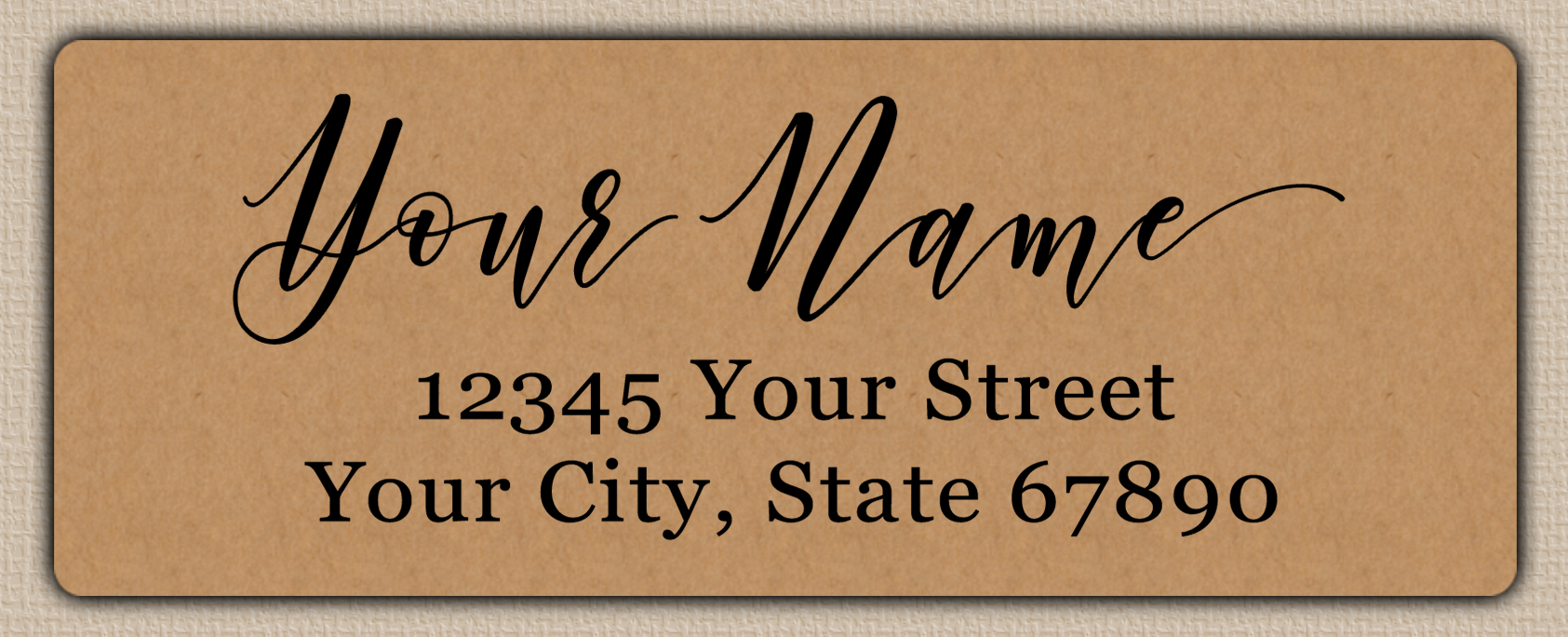Brown Graceful Calligraphy Return Address Labels