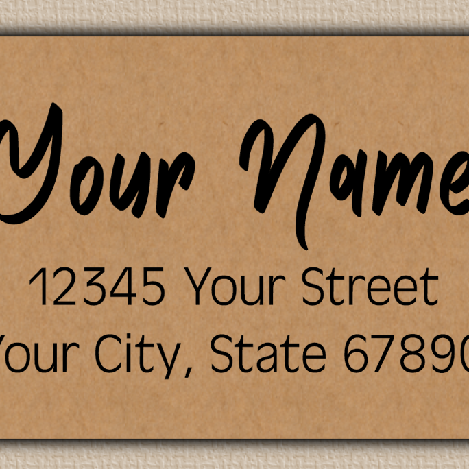 Brown Modern Bold Brush Script Return Address Labels