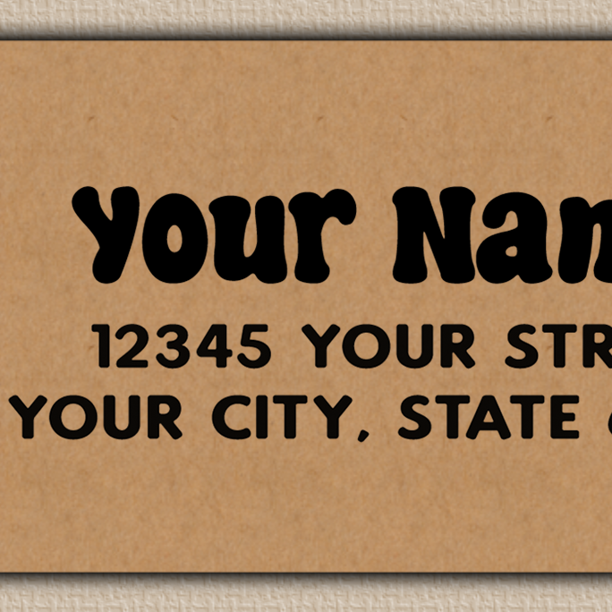 Brown Simple Line Art Flower Return Address Labels