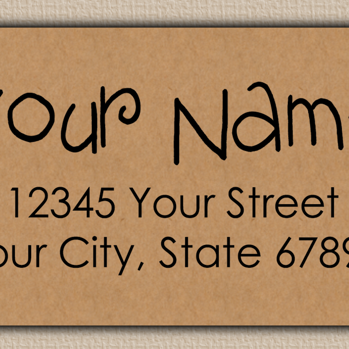 Brown Whimsical Script Return Address Labels