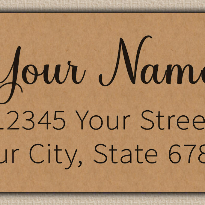 Brown Charming Cursive Script Return Address Labels