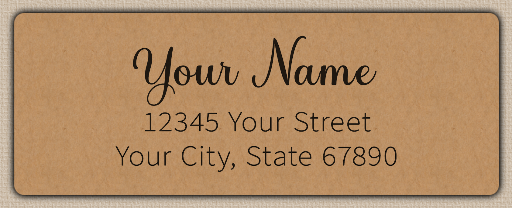 Brown Charming Cursive Script Return Address Labels