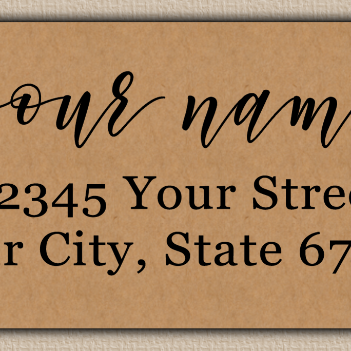 Brown Elegant Script Return Address Labels