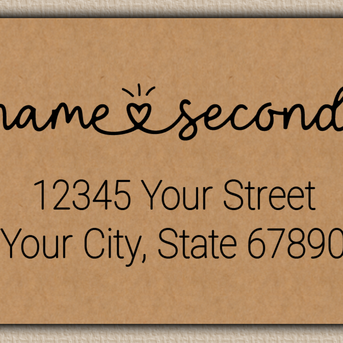 Brown Monoline Heart Script Return Address Labels