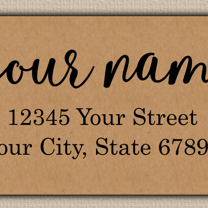 Brown Flowing Elegant Return Address Labels