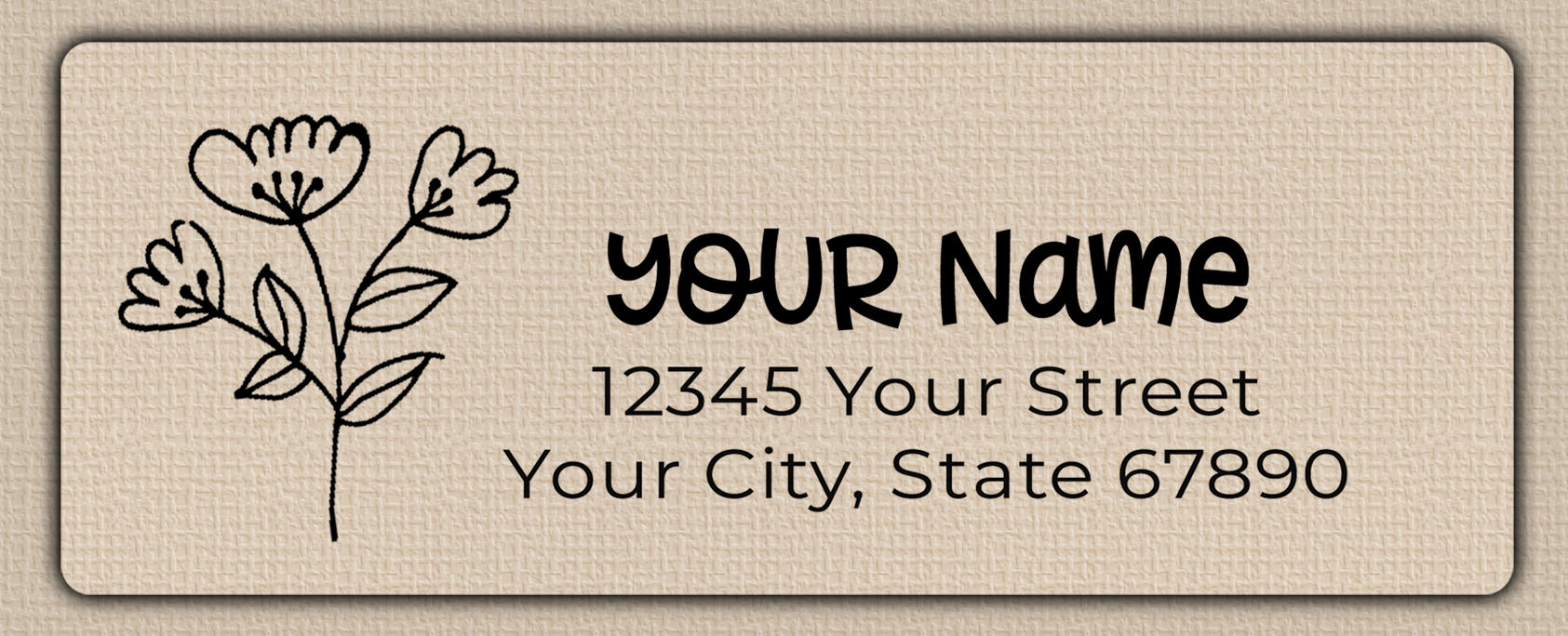 Clear Glossy Wildflowers Line Art Return Address Labels