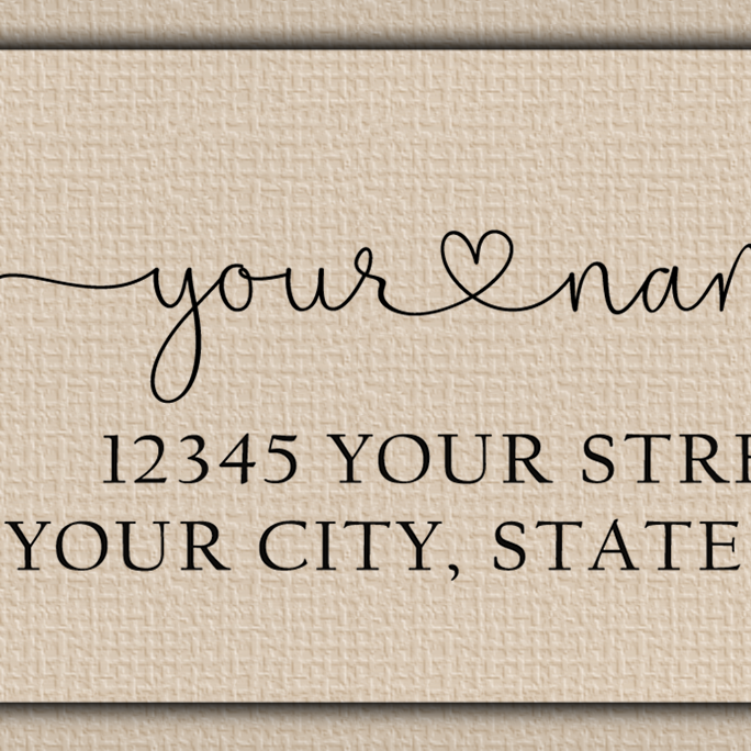 Clear Glossy Heart Line Art Flower Return Address Labels