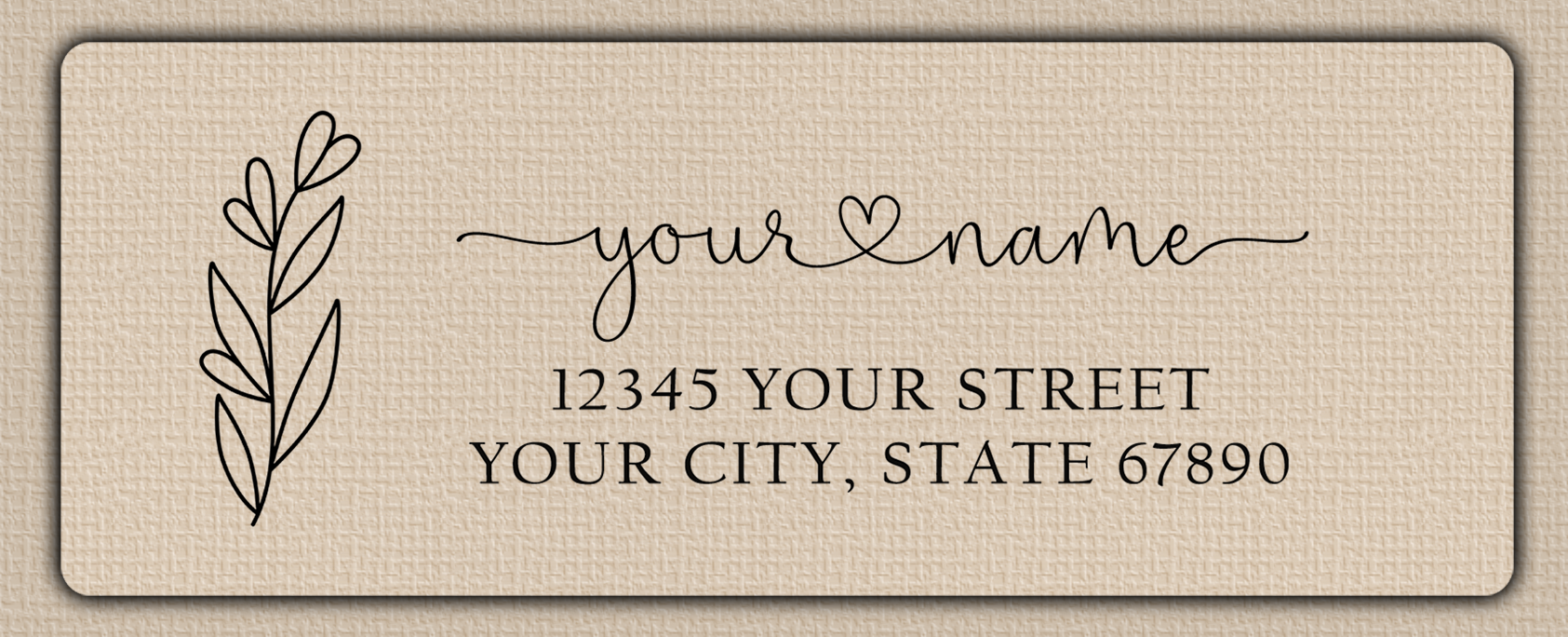 Clear Glossy Heart Line Art Flower Return Address Labels