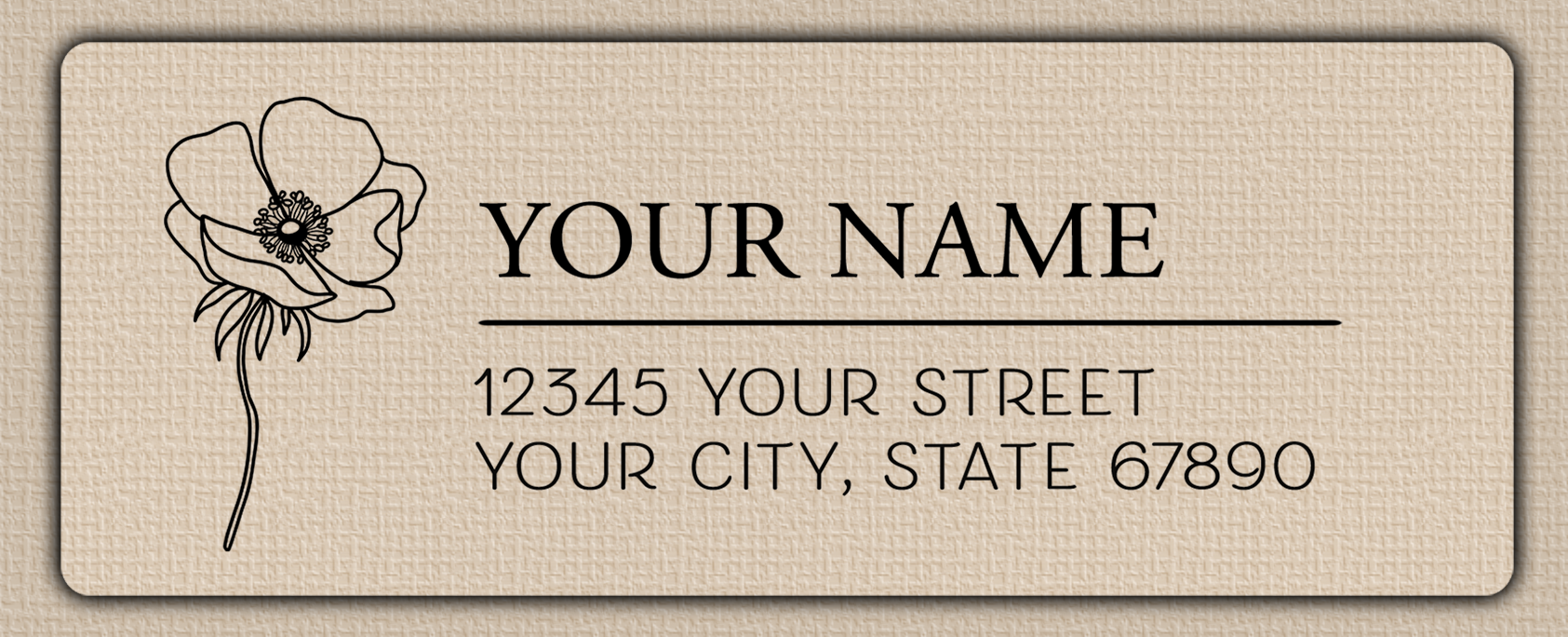 Clear Glossy Poppy Line Art Return Return Address Labels