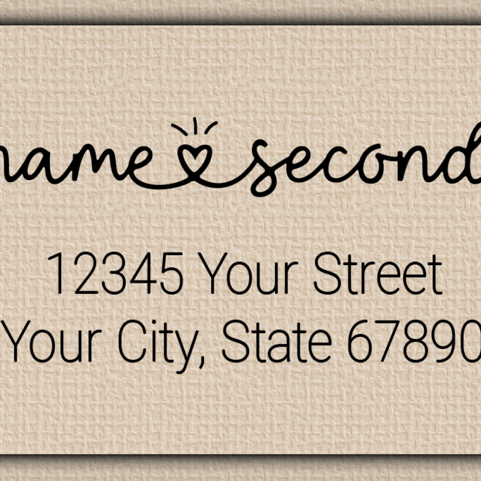 Clear Glossy Monoline Heart Script Return Address Labels