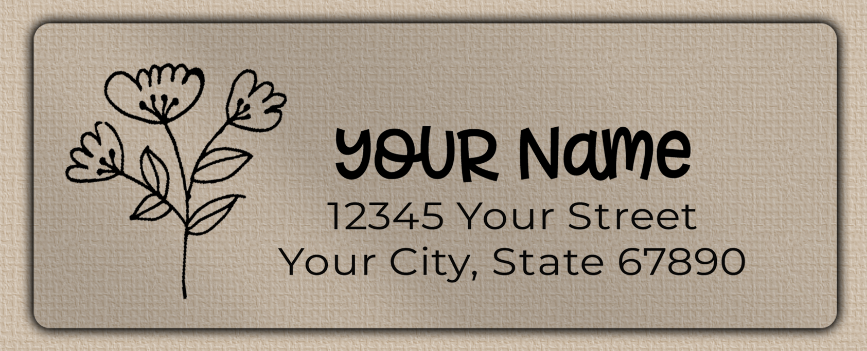 Clear Matt Wildflowers Line Art Return Address Labels