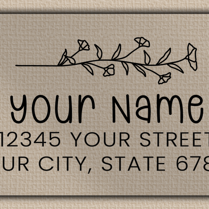 Clear Matt Morning Glory Line Art Return Address Labels