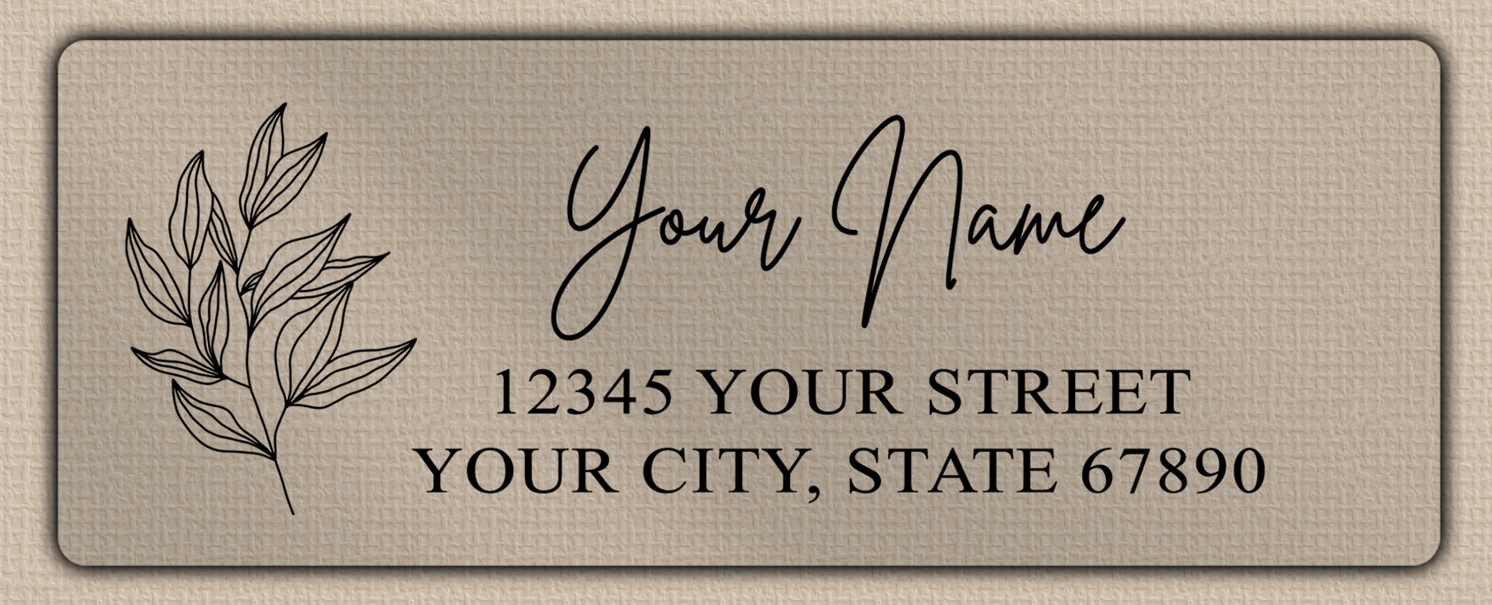 Clear Matt Olive Leaves Line Art Return Address Labels