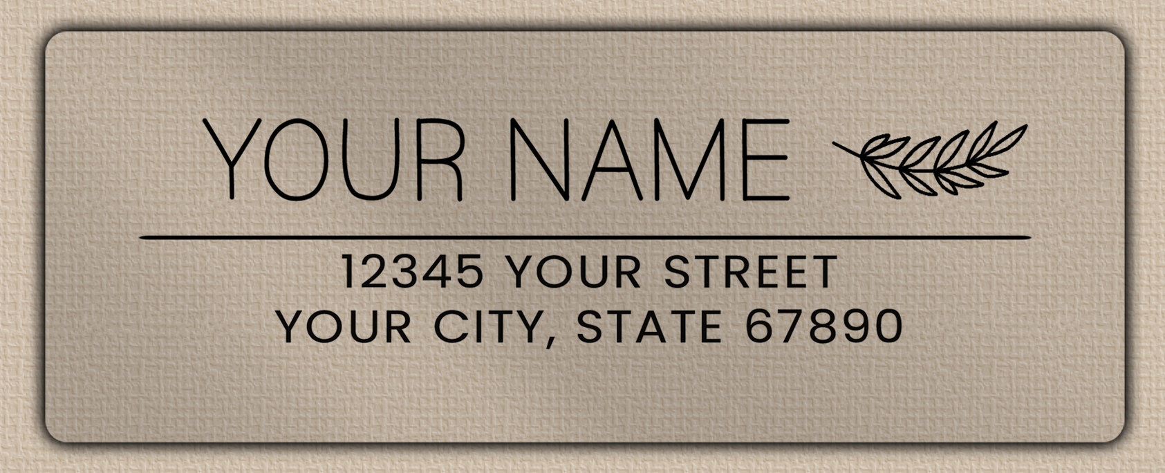 Clear Matt Olive Branch Line Art Return Address Labels