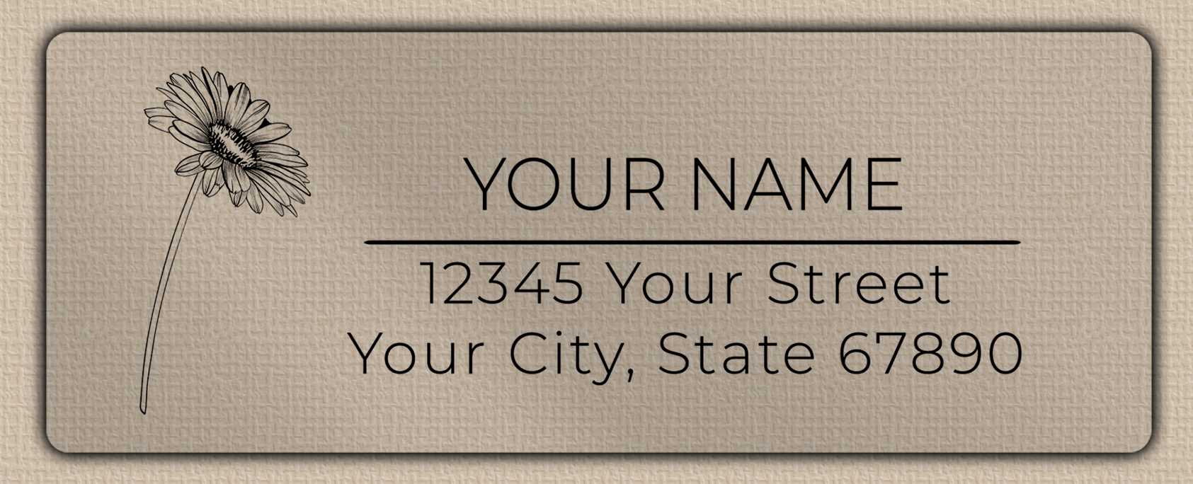 Clear Matt Gerber Daisy Line Art Return Address Labels