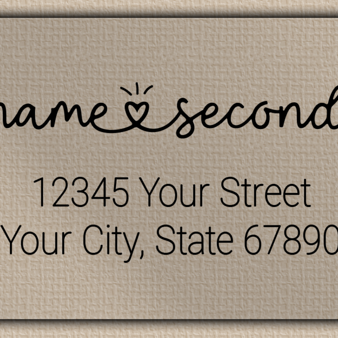 Clear Matt Monoline Heart Script Return Address Labels
