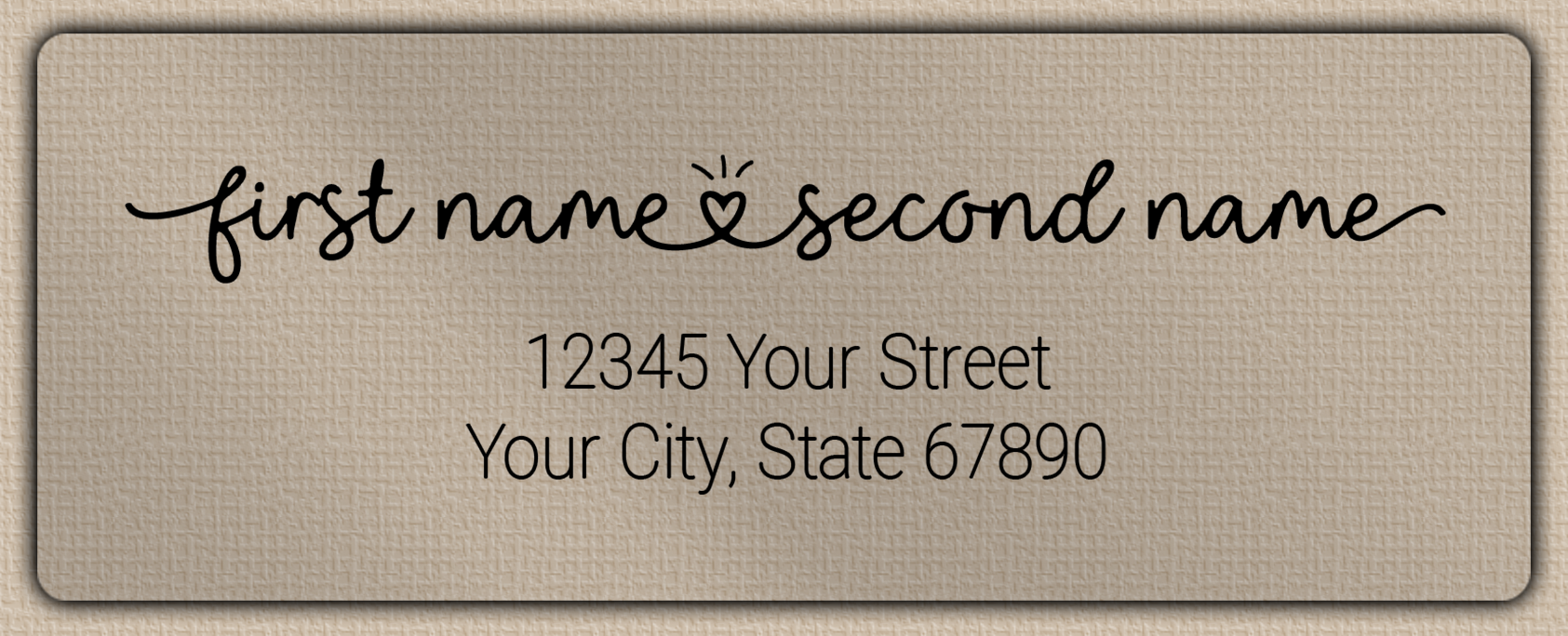 Clear Matt Monoline Heart Script Return Address Labels