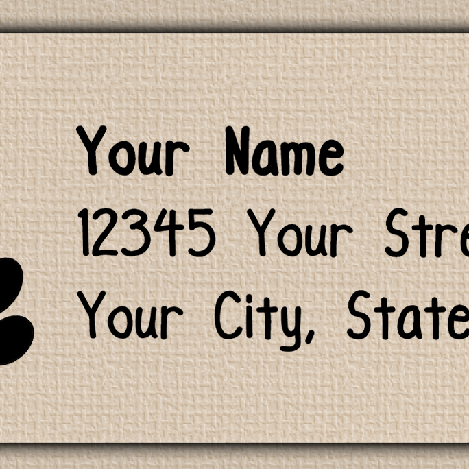 Clear Glossy Double Paw Print Return Address Labels