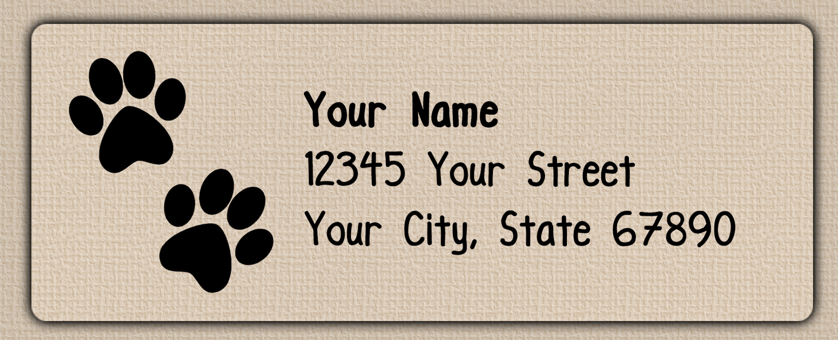 Clear Glossy Double Paw Print Return Address Labels