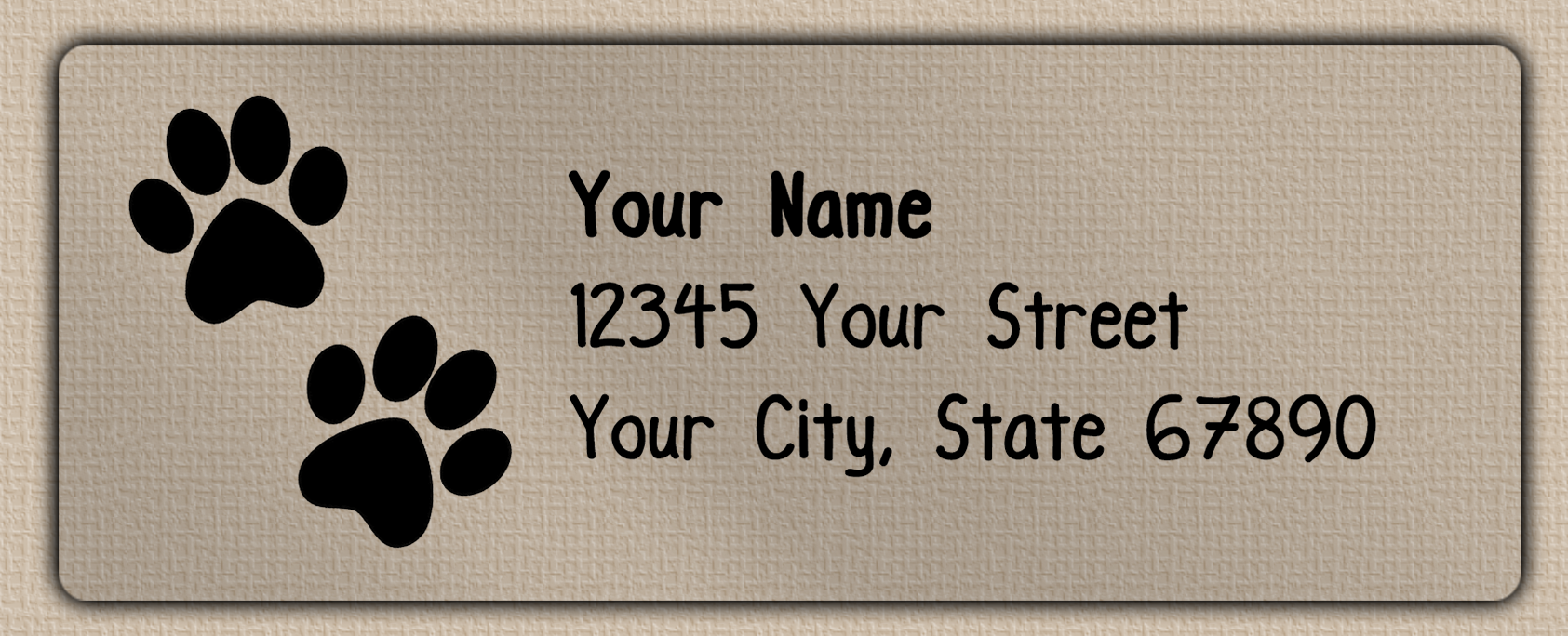 Clear Matt Double Paw Print Return Address Labels