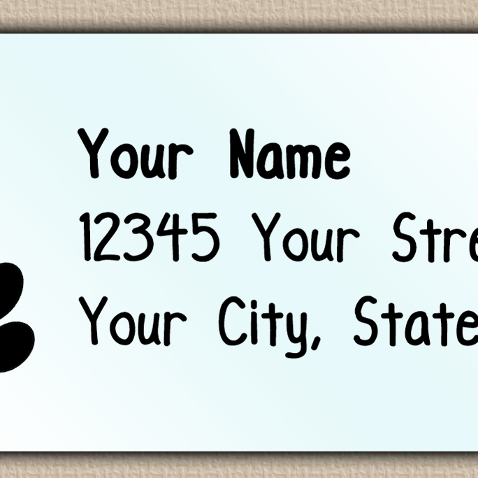Waterproof Double Paw Print Return Address Labels