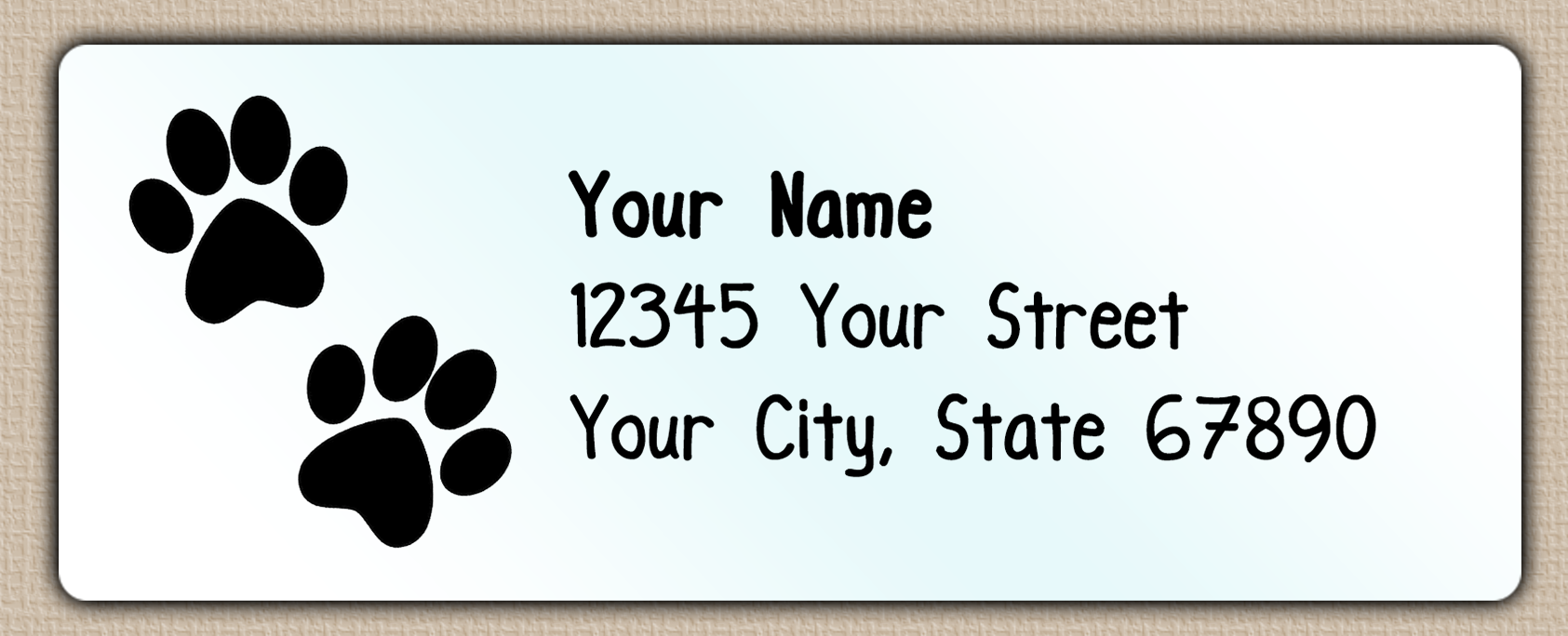 Waterproof Double Paw Print Return Address Labels